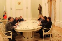 Rencontre entre Vladimir Poutine et Gérard Larcher au Kremlin / Встреча Владимира Путина и Жерара Ларше в Кремле.